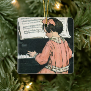 Scales von Jessie Willcox Smith, Piano Music Girl Keramikornament
