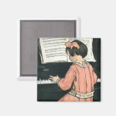 Scales von Jessie Willcox Smith, Piano Music Girl Magnet (Vorderseite/Rückseite)