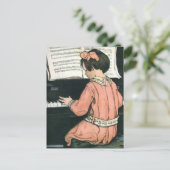 Scales von Jessie Willcox Smith, Piano Music Girl Postkarte (Stehend Vorderseite)