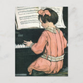 Scales von Jessie Willcox Smith, Piano Music Girl Postkarte (Vorderseite)