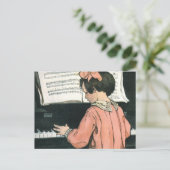 Scales von Jessie Willcox Smith, Piano Music Girl Postkarte (Stehend Vorderseite)