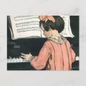 Scales von Jessie Willcox Smith, Piano Music Girl Postkarte (Vorderseite)