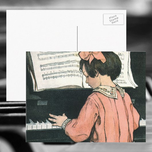 Scales von Jessie Willcox Smith, Piano Music Girl Postkarte