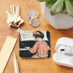 Scales von Jessie Willcox Smith, Piano Music Girl Schlüsselanhänger