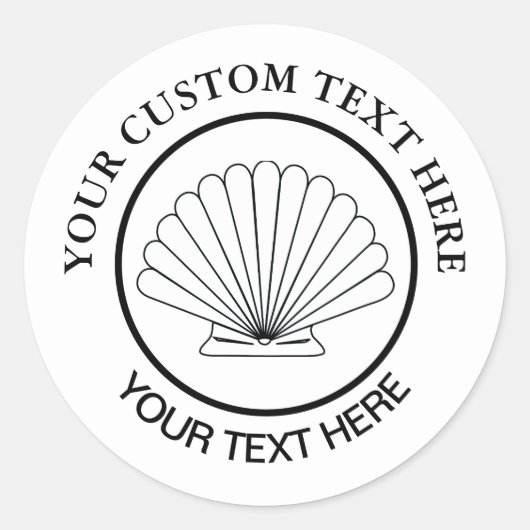 Scallop Benutzerdefiniertes Logo für Seashell 3" C Runder Aufkleber (Vorderseite)