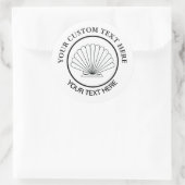 Scallop Benutzerdefiniertes Logo für Seashell 3" C Runder Aufkleber (Tasche)