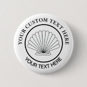 Scallop Benutzerdefiniertes Seashell-Logo Button (Vorderseite)