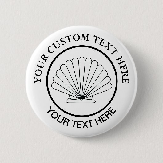 Scallop Benutzerdefiniertes Seashell-Logo Button (Vorderseite)