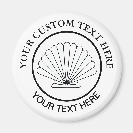 Scallop Benutzerdefiniertes Seashell-Logo Magnet (Vorne)
