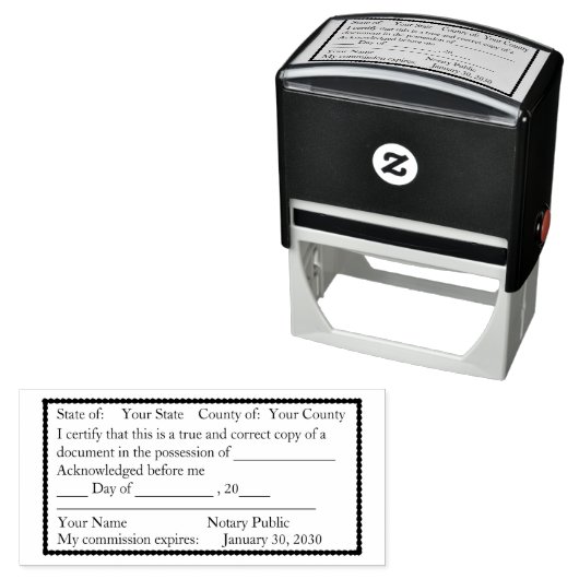 Scallop Borderary Public Copy Briefmarke Permastempel (Beispiel)