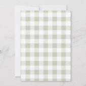 Scallop-Edge-Handgezeichnete Gingham-Engagement-Pa Einladung (Rückseite)