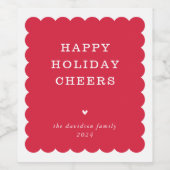 SCALLOP EDGE moderne minimale niedlich festliche R Weinetikett (Einzelnes Label)