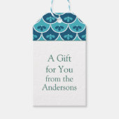 Scallop Floral Custom Colors Geschenkanhänger (Vorderseite)