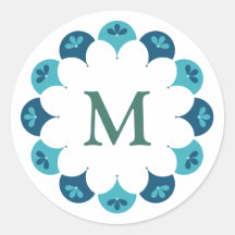 Scallop Floral Custom Colors Monogramm