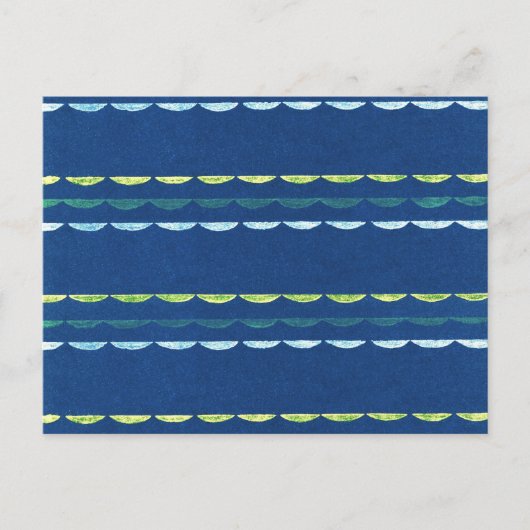 Scallop japanisches Holzschnitt Textil Postkarte (Vorderseite)