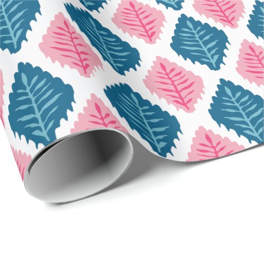 Scallop Leaf Diamond in Pink and Aqua Geschenkpapier (Rolleneckpunkt)