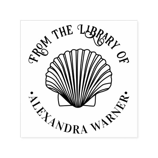 Scallop Muschel #3 "From the library" Name Book Permastempel (Design)