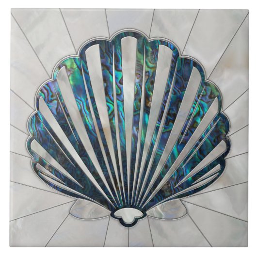 Scallop-Muschel - Abalone und Pearl Fliese (Vorderseite)