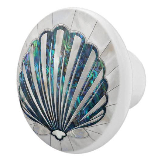 Scallop-Muschel - Abalone und Pearl Keramikknauf (Rechts)
