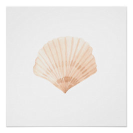 Scallop Muschel Aquarelldruck Poster
