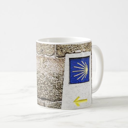 Scallop Muschel Arrow Camino de santiago Kaffee Ta Kaffeetasse (VorderseiteRechts)