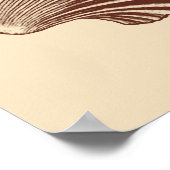 Scallop Muschel Blockdruck, braun und Beige Poster (Ecke)