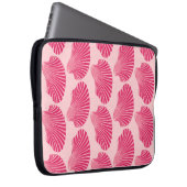 Scallop Muschel Blockdruck, Fuchsia und Pink Laptopschutzhülle (Vorne Rechts)