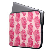 Scallop Muschel Blockdruck, Fuchsia und Pink Laptopschutzhülle (Vorderseite Links)