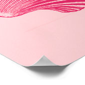 Scallop Muschel Blockdruck, Fuchsia und Pink Poster (Ecke)