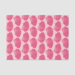 Scallop Muschel Blockdruck, Fuchsia und Pink Seidenpapier