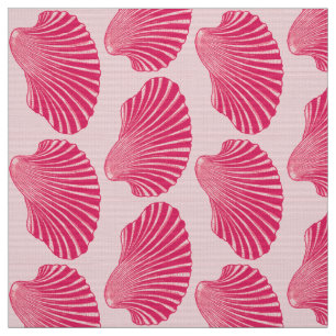 Scallop Muschel Blockdruck, Fuchsia und Pink Stoff