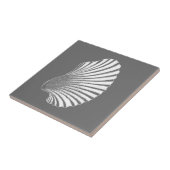 Scallop Muschel Blockdruck, grau und weiß Fliese (Seite)