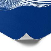 Scallop Muschel Blockdruck, Navy Blue und White Poster (Ecke)