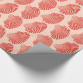 Scallop Muschel Blockdruck, Weißkornorange Geschenkpapier (Ecke)