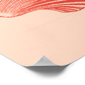 Scallop Muschel Blockdruck, Weißkornorange Poster (Ecke)