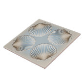 Scallop-Muschel - Gentle Blue und Creme Fliese (Seite)