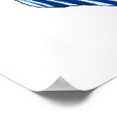 Scallop-Muschel, Indigo Blau und Weiß Poster (Ecke)