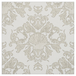 Scallop Muschel Leaf Scroll Damask Ocean Beach Sho Stoff