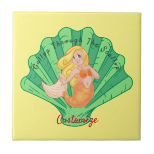 Scallop Muschel Mermaid Thunder_Cove  Fliese