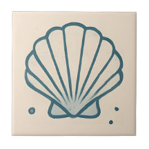 Scallop Muschel Minimalistischer Ozean Tile