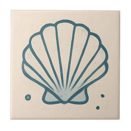 Scallop Muschel Minimalistischer Ozean Tile Fliese
