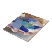 Scallop-Muschel mit Meerglas Fliese (Seite)