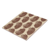 Scallop Muschel Print, Braun und Beige Fliese (Seite)