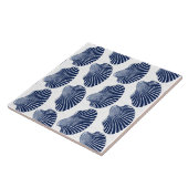 Scallop Muschel Print, Indigo und White Fliese (Seite)