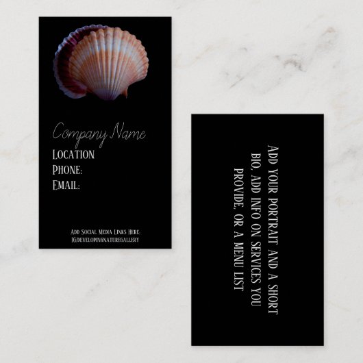 Scallop-Muschel Visitenkarte (Vorne/Hinten)