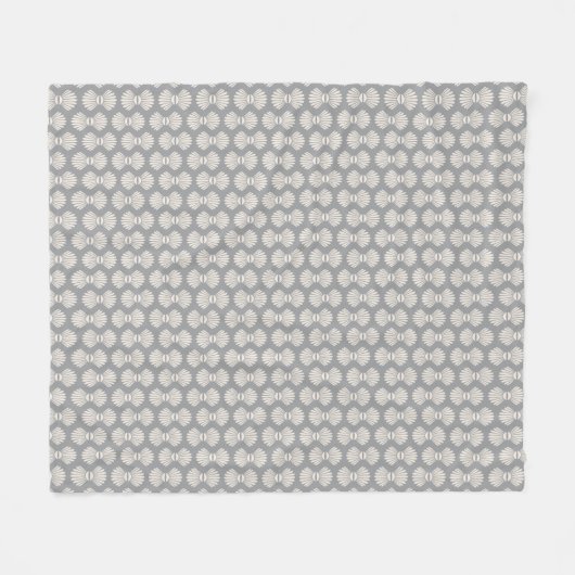Scallop-Muscheln Muster auf der grauen Fleece-Deck Fleecedecke (Vorderseite (Horizontal))