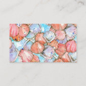 Scallop-Muscheln Seashells Ocean Watercolor Visitenkarte (Vorderseite)
