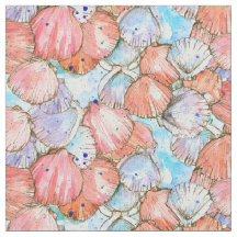 Scallop-Muscheln Tinte Zeichnend Wasserfarbe