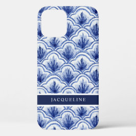 Scallop Muster Chinoiserie Navy Blau Name Case-Mate iPhone Hülle