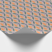 Scallop Muster mit Orange Bloom Geschenkpapier (Ecke)